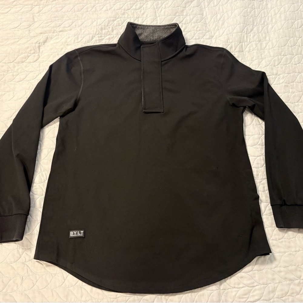 BYLT Basics Men's Elite+ Fairway Drop-Cut Long Sleeve Pullover Black Size Medium